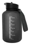 Muitomas WBOTTLE1200BK Botella Deportiva de Agua 1200 ml, Negro, Diseño Ergonómico, A Prueba de Fugas, Con Frases Motivadoras