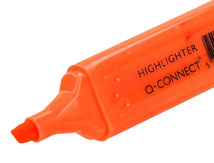 Q-connect Rotulador Fluorescente Naranja Punta Biselada Trazo 1-5 mm