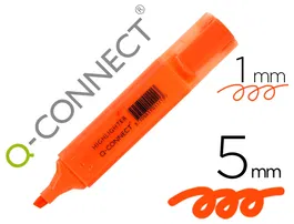 Q-connect Rotulador Fluorescente Naranja Punta Biselada Trazo 1-5 mm