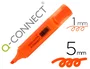 Q-connect Rotulador Fluorescente Naranja Punta Biselada Trazo 1-5 mm