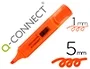 Q-connect Rotulador Fluorescente Naranja Punta Biselada Trazo 1-5 mm