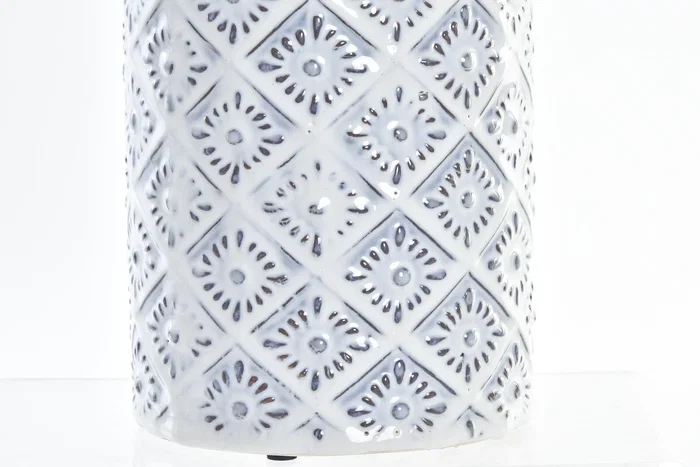 DKD Home Decor Jarrón de Porcelana Blanco 14x14x30 cm