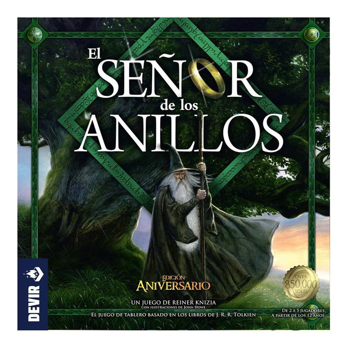 Devir Juego de Mesa El Señor de los Anillos Edición 20 Aniversario - Juego Cooperativo para hasta 5 Jugadores, Diseñado por Reiner Knizia, Basado en la Obra de J.R.R. Tolkien