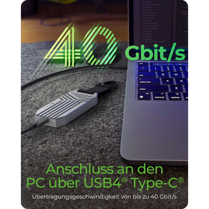 ICY BOX IB-1919M-C42 Caja Externa para SSD M.2 NVMe Aluminio USB4 40Gbps Plata