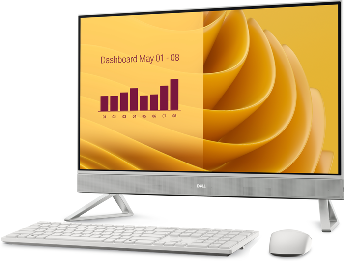 DELL EC27250 - PC Todo en Uno de 27" Full HD, Intel Core 5 120U, 16 GB DDR5 RAM, 512 GB SSD, Windows 11 Pro, Wi-Fi 6E, Blanco