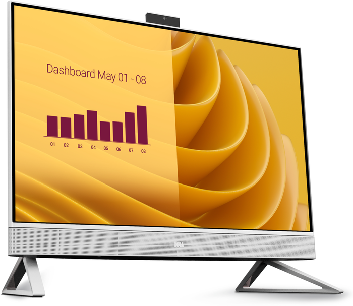 DELL EC27250 - PC Todo en Uno de 27" Full HD, Intel Core 5 120U, 16 GB DDR5 RAM, 512 GB SSD, Windows 11 Pro, Wi-Fi 6E, Blanco