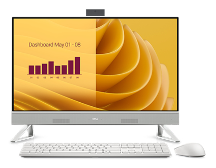 DELL EC27250 - PC Todo en Uno de 27" Full HD, Intel Core 5 120U, 16 GB DDR5 RAM, 512 GB SSD, Windows 11 Pro, Wi-Fi 6E, Blanco