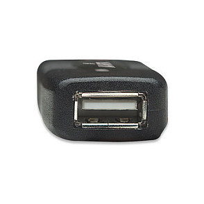 Manhattan USB2AAEXT10M Cable Alargador USB-A Activo 10 m, USB 2.0, Macho/Hembra, Negro