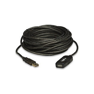 Manhattan USB2AAEXT10M Cable Alargador USB-A Activo 10 m, USB 2.0, Macho/Hembra, Negro