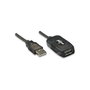 Manhattan USB2AAEXT10M Cable Alargador USB-A Activo 10 m, USB 2.0, Macho/Hembra, Negro
