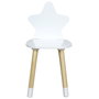 Home Deco Kids Silla Infantil Estrella Blanca para Niños, Diseño Encantador para Habitaciones Infantiles, Medidas 28x27x54 cm