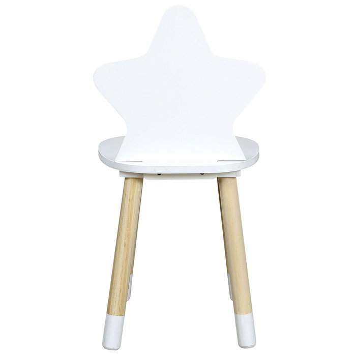 Home Deco Kids Silla Infantil Estrella Blanca para Niños, Diseño Encantador para Habitaciones Infantiles, Medidas 28x27x54 cm
