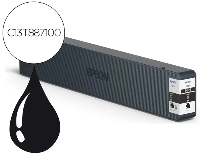 Epson Cartucho de Tinta Original Negro C13T887100 para WorkForce Enterprise WF-C17590