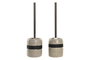 DKD Home Decor Escobillero de Gres Surtido Gris y Beige