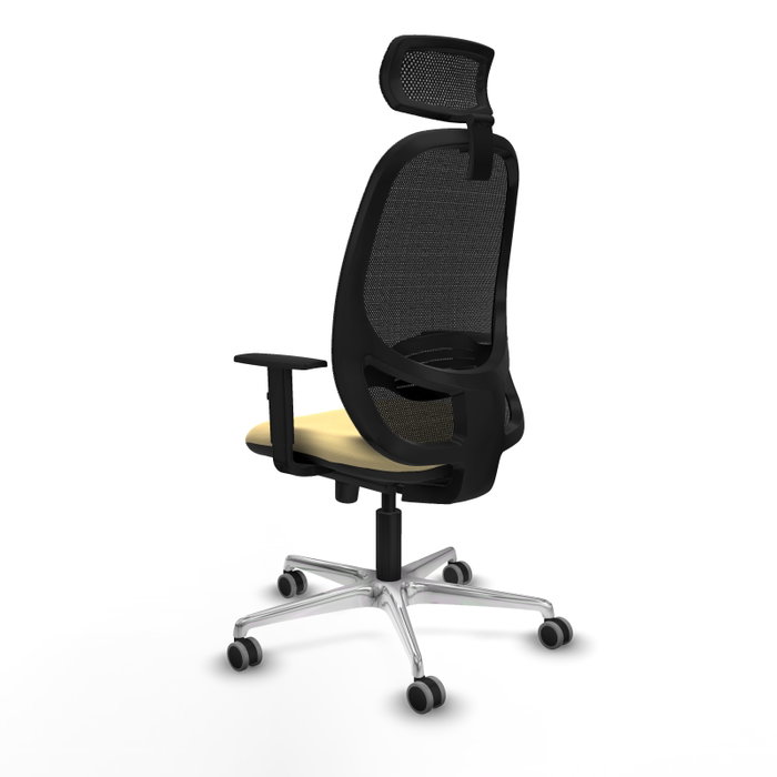 PIQUERAS Y CRESPO Silla de oficina Cilanco con mecanismo Sincro, Crema y Negro