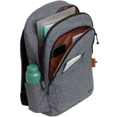 Trust 24981 Mochila Avana Portátil 16" Ecológica RPET 20L - Gris, Acolchada, Resistente a Golpes e Intemperie con Bolsillos