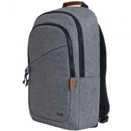 Trust 24981 Mochila Avana Portátil 16" Ecológica RPET 20L - Gris, Acolchada, Resistente a Golpes e Intemperie con Bolsillos