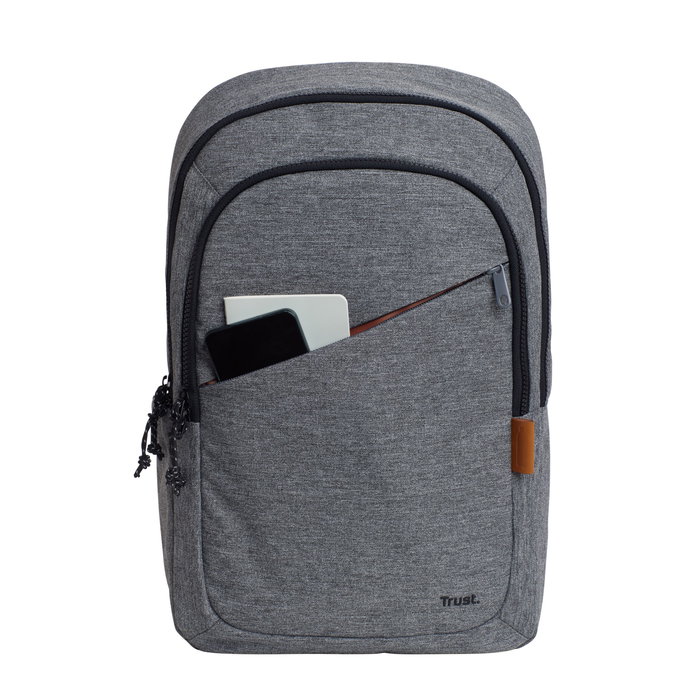 Trust Mochila para Portátil Avana 16" (40.6 cm) Gris 20L Ecológica con Compartimento Acolchado, Resistente al Agua