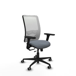 PIQUERAS Y CRESPO Silla de oficina Zulema con mecanismo Sincro/Traslack Gris y Blanco