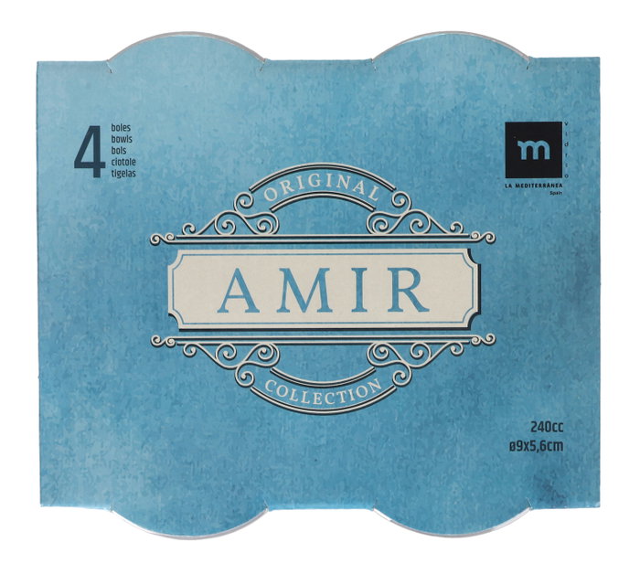 La Mediterranea Set de 4 Boles Amir 240 cc Mediano (12 Cajas) lifetory_sku_context_not_for_customer_copy_placeholder_if_needed