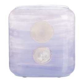 Ixia Jarrón Decorativo Azul-Blanco de Cristal 22 x 10 x 24 cm