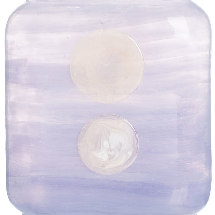 Ixia Jarrón Decorativo Azul-Blanco de Cristal 22 x 10 x 24 cm