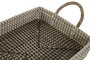 DKD Home Decor Set de 2 Bandejas Decorativas de Seagrass y PU