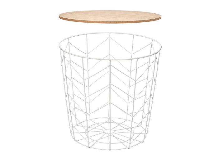 Giftdecor Mesa Auxiliar Acero Tapa Madera Blanca 44.5x44.5x53.5 cm (Set de 6) Giftdecor Mesa Auxiliar Acero Tapa Madera Blanca 44.5x44.5x53.5 cm (Set de 6)