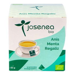 JOSENEA Infusión Bio Anís Menta Regaliz 10 Pirámides Ensobradas