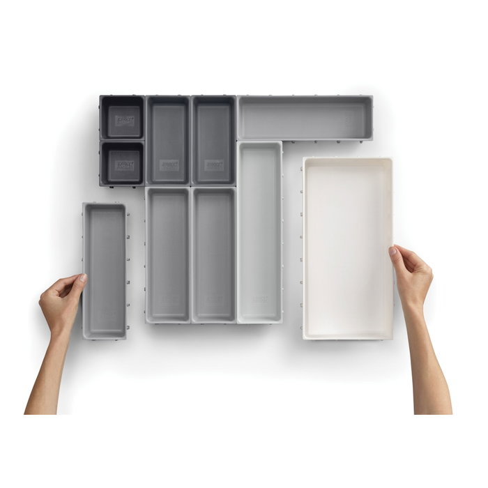 Joseph Joseph Blox Juego de Organizador de Cajones de 10 piezas, Gris