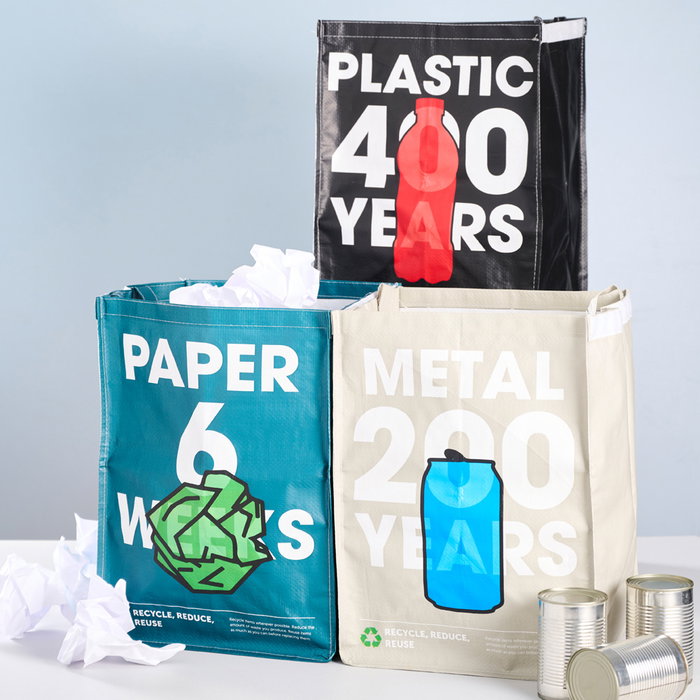 Day Juego de 3 Bolsas para Reciclar con Asas y Velcro