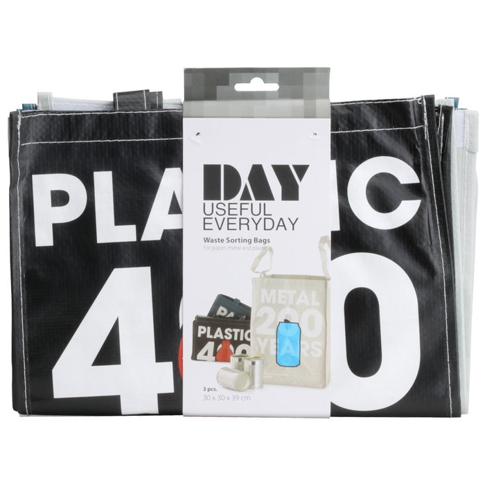 Day Juego de 3 Bolsas para Reciclar con Asas y Velcro