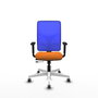 PIQUERAS Y CRESPO Silla de oficina Motilla con mecanismo Sincro/Traslack, Naranja y Azul