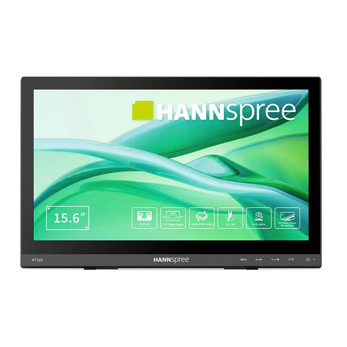 Hannspree HT165HPB Monitor Pantalla Táctil 15.6" Full HD 1920x1080 IPS 10-Puntos Táctil HDMI VGA Inclinación 15-50° Negro