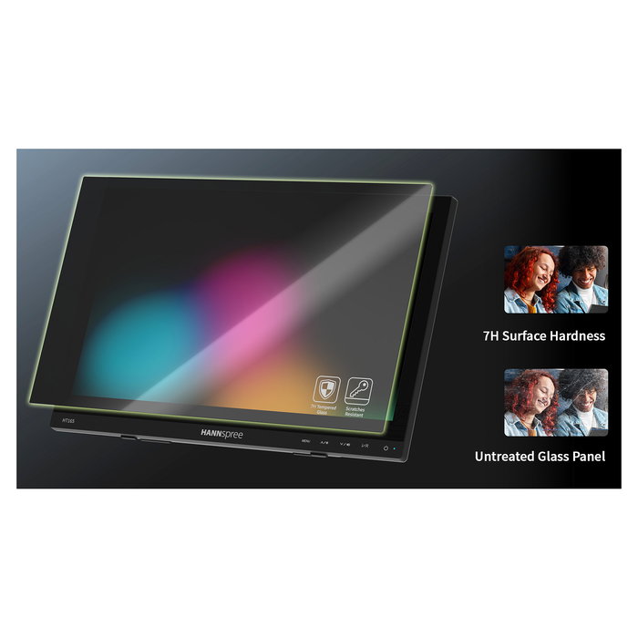 Hannspree HT165HPB Monitor Pantalla Táctil 15.6" Full HD 1920x1080 IPS 10-Puntos Táctil HDMI VGA Inclinación 15-50° Negro