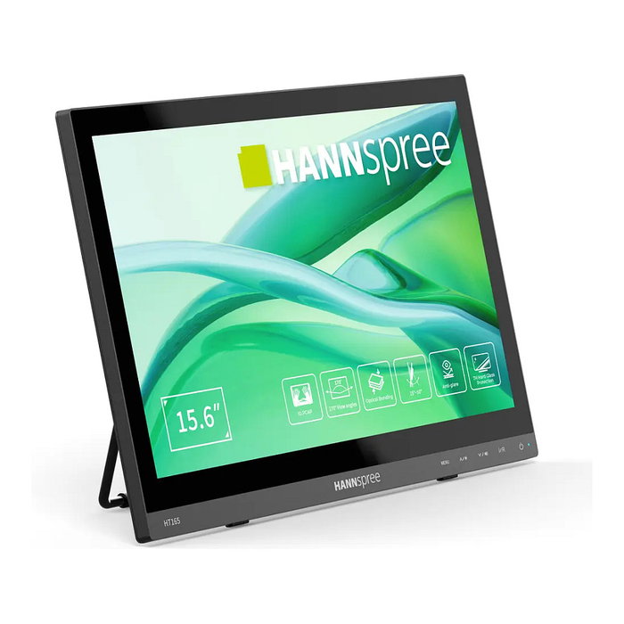 Hannspree HT165HPB Monitor Pantalla Táctil 15.6" Full HD 1920x1080 IPS 10-Puntos Táctil HDMI VGA Inclinación 15-50° Negro