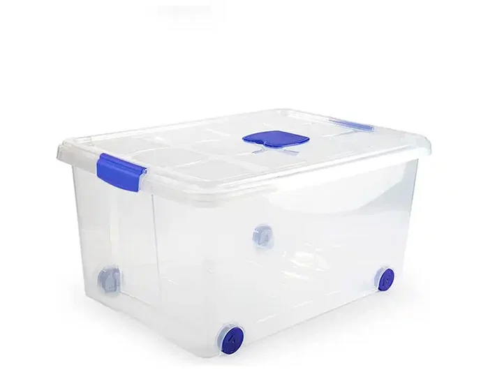 Plasticforte Contenedor plástico n 5 transparente con tapa 57 l Plasticforte Contenedor plástico n 5 transparente con tapa 57 l