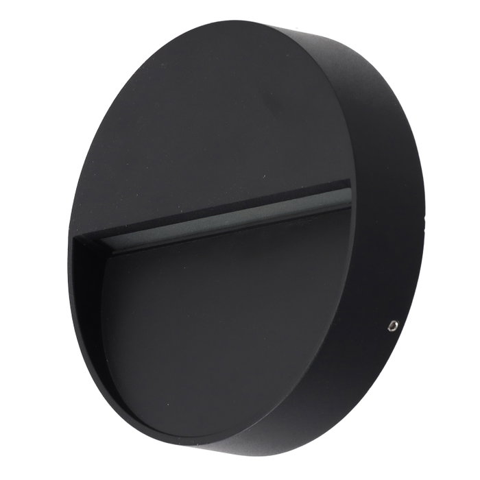 Aplique LED Exterior 7W IP54 Circular 2700K Blanco Cálido Negro Mate Aluminio