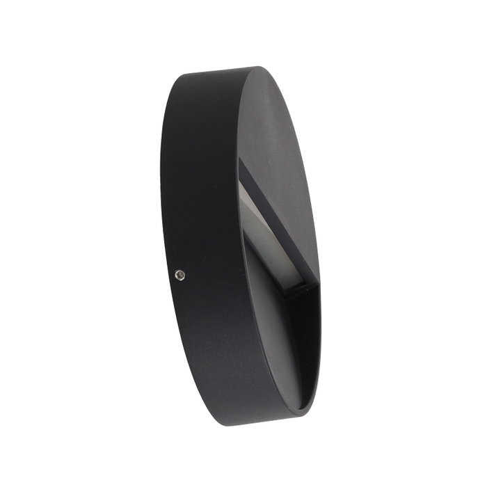 Aplique LED Exterior 7W IP54 Circular 2700K Blanco Cálido Negro Mate Aluminio