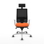 PIQUERAS Y CRESPO Silla de oficina Horna con mecanismo Sincro, Naranja y Negro