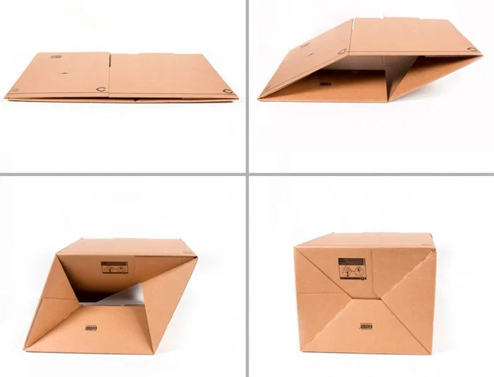 Q-connect Caja para embalar americana con fondo automático, cartón canal simple 3 mm, Kraft, 210x170x110 mm