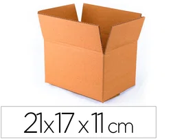 Q-connect Caja para embalar americana con fondo automático, cartón canal simple 3 mm, Kraft, 210x170x110 mm
