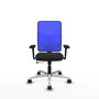 PIQUERAS Y CRESPO Silla de oficina Motilla con mecanismo Sincro/Traslack, Azul y Negro