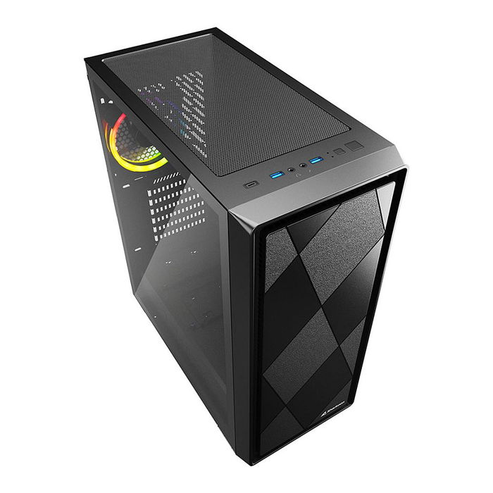 SHARKOON VS8 RGB Midi Tower Negro PC Vidrio Templado ATX Micro ATX Mini-ITX 2x USB 3.2 Gen 1 1x USB 3.2 Gen 2