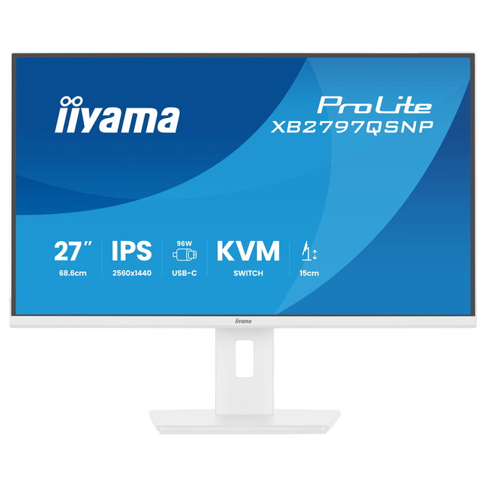 iiyama ProLite XB2797QSNP-W1 Monitor 27" QHD IPS 1ms 75Hz HDMI DisplayPort USB-C Altavoces Blanco