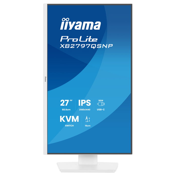 iiyama ProLite XB2797QSNP-W1 Monitor 27" QHD IPS 1ms 75Hz HDMI DisplayPort USB-C Altavoces Blanco
