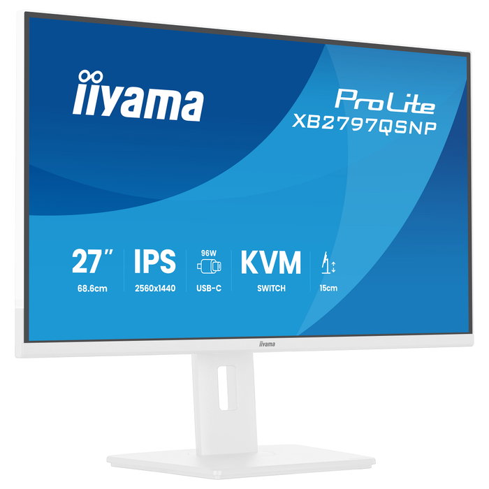iiyama ProLite XB2797QSNP-W1 Monitor 27" QHD IPS 1ms 75Hz HDMI DisplayPort USB-C Altavoces Blanco