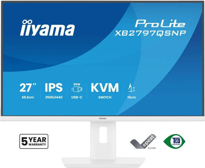 Iiyama ProLite XB2797QSNP-W1 Monitor de 27 pulg. Quad HD IPS Blanco