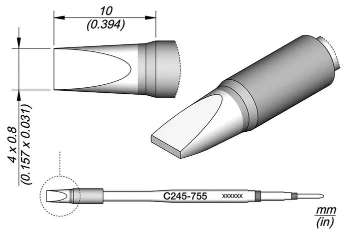 JBC TOOLS Punta de soldadura tipo destornillador 4x0,8mm