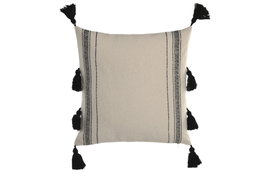 DKD Home Decor Cojín de Poliéster Blanco con Borlas 45x45 cm